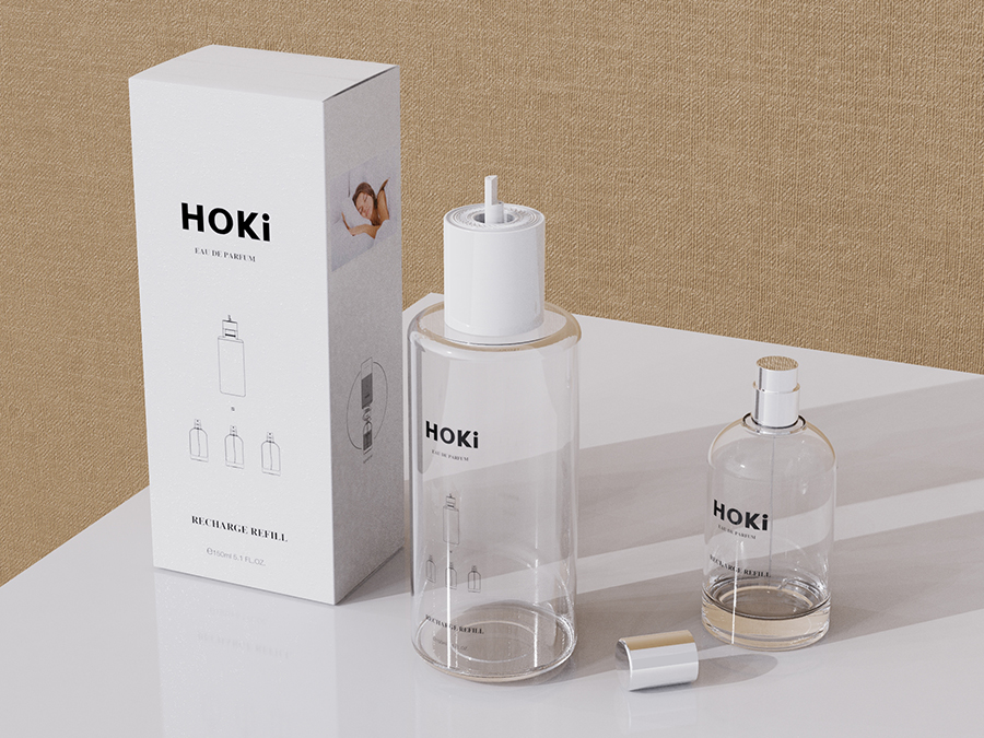 HOKi PackagingحRefillable Glass & Applicator for Fragrance