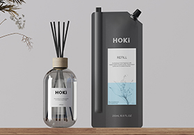 HOKi PackagingحGlass & Refill Pouch for Home Diffuser Kit